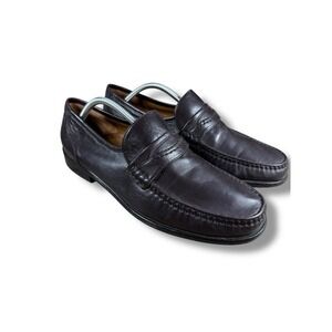 Sioux Como Loafer Dress Shoe‎ Men's Sz 10  Burgundy Napa Lamb Leather Moccasin